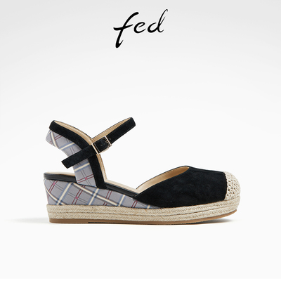 fed包头凉鞋女夏季新款女鞋后空单鞋休闲渔夫凉鞋女款S0321-ZF375