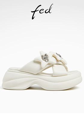 fed海边沙滩凉拖鞋夏季新款女鞋厚底休闲外出拖鞋女D0428-YAB665