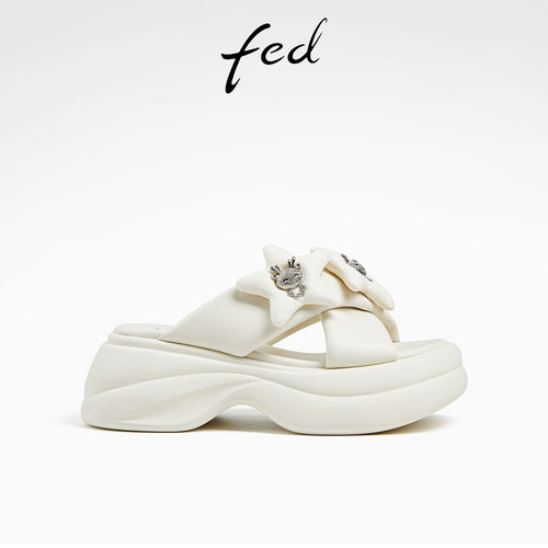 厚底运动休闲交叉带凉拖鞋女外穿