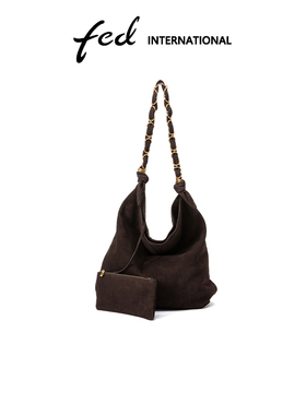 fed麂皮反绒磨砂皮斜挎包水桶包托特包HOBO包大容量包包BFA9405