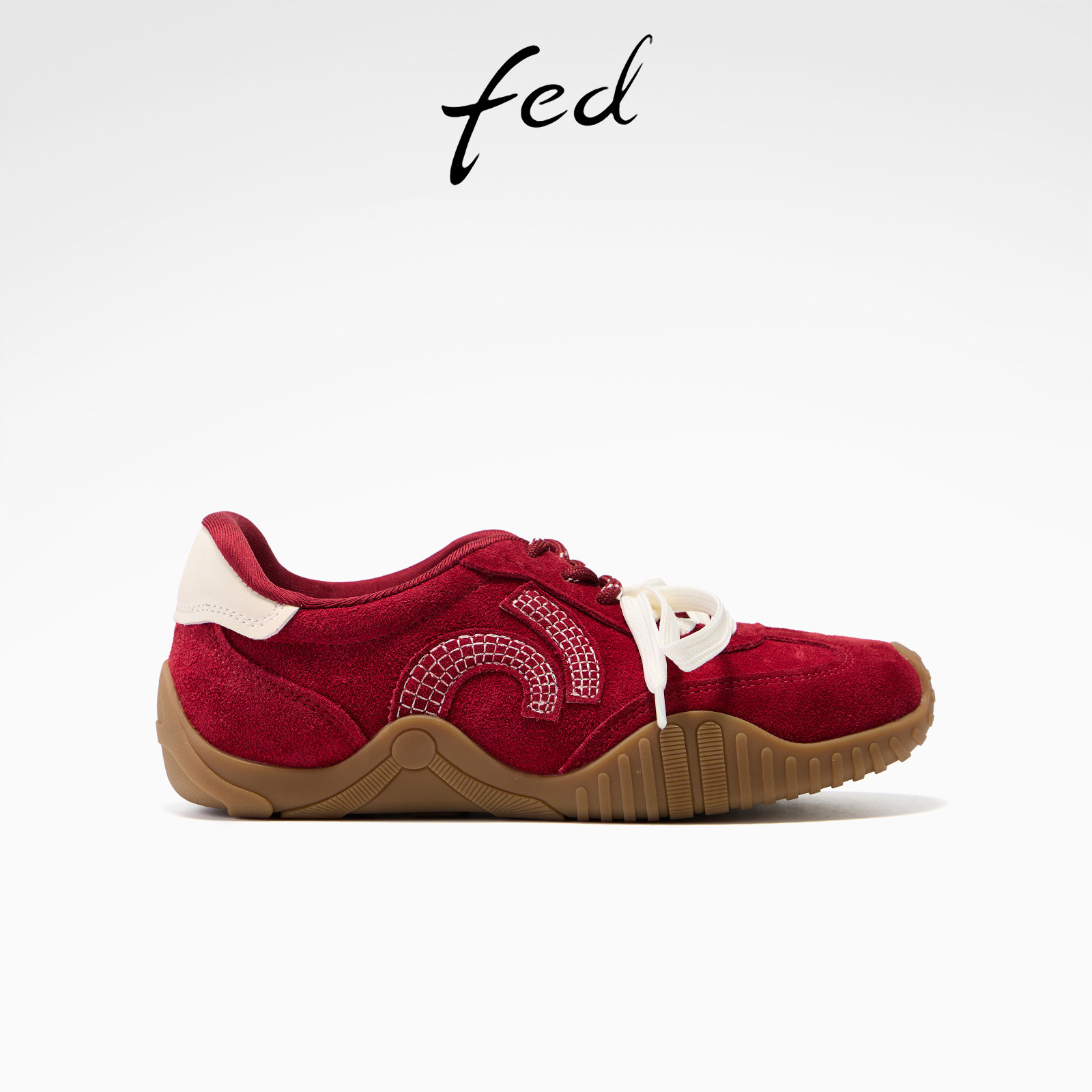 fed赤焰回响休闲鞋女夏季新款女鞋红色德训鞋厚底阿甘鞋女款YA035