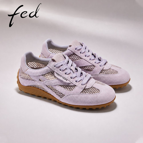 fed厚底网面透气女款德训鞋