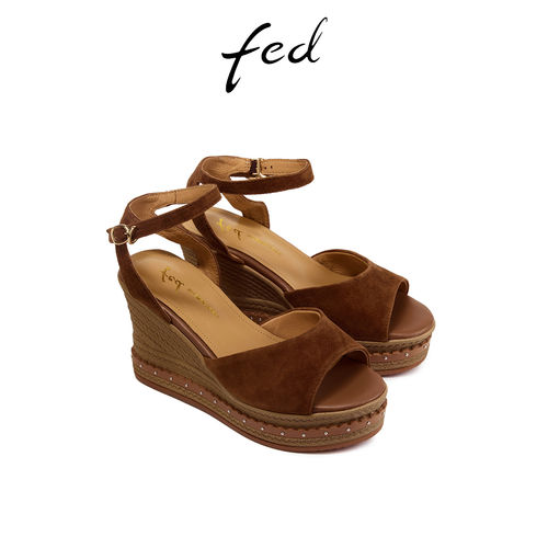 fed夏季厚底坡跟鱼嘴凉鞋女