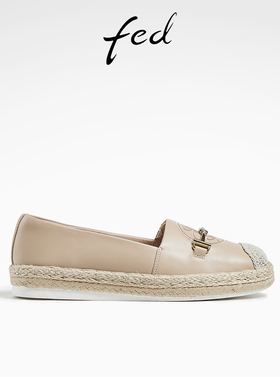 fed编织平底鞋春季新款女鞋软底舒适渔夫鞋单鞋女款D0122-YAB602