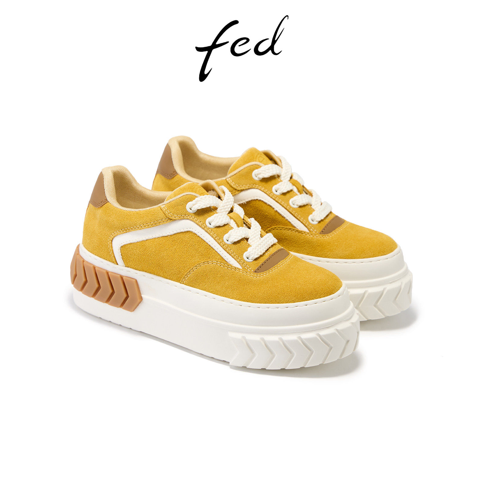 fed夏季厚底增高拼色女板鞋