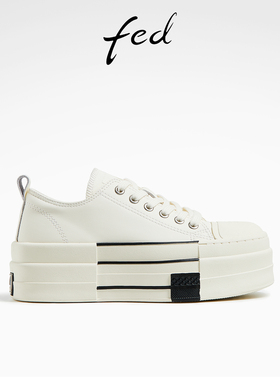 fed松糕厚底板鞋春季新款女鞋小白鞋增高休闲鞋女款D0122-ZCB262