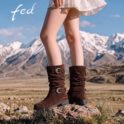 fed靴子机车靴女冬季新款巨好看