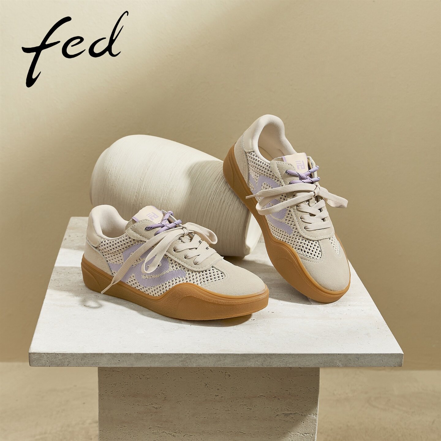 fed透气德训鞋女平底软底休闲鞋