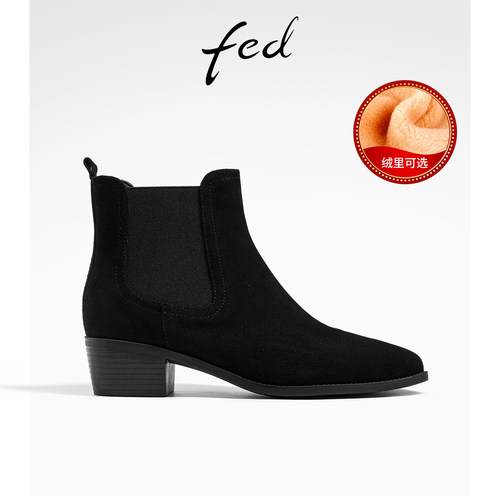 靴子女短靴真皮西部靴切尔西靴