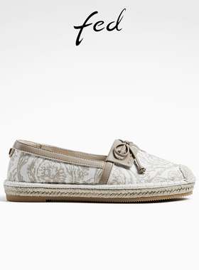 fed轻便平底鞋秋季新款女鞋一脚蹬渔夫鞋麻底单鞋女D0830-ZCA653