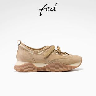 女鞋 新款 魔术贴玛丽珍鞋 休闲鞋 YAB033 fed漫应微行厚底鞋 女款 春季