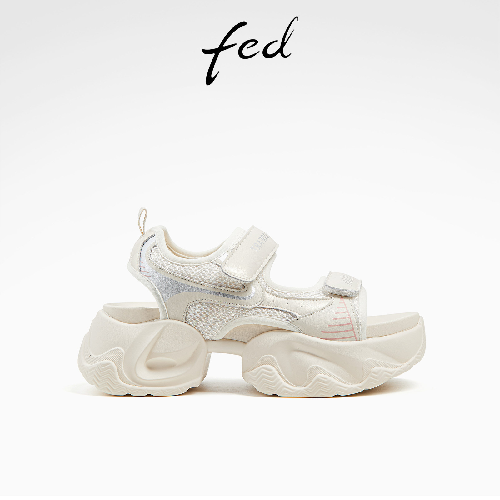 fed老爹风运动凉鞋女白色厚底