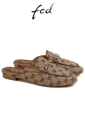 fed包头半拖夏季新款女鞋马衔扣复古穆勒鞋拖鞋女款S0508-ZFA317