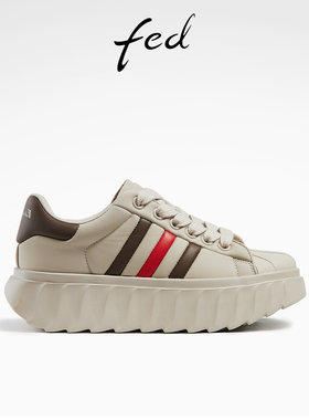 fed商场同款休闲鞋秋新款女鞋增高阿甘鞋厚底鞋板鞋R0909-YAB511