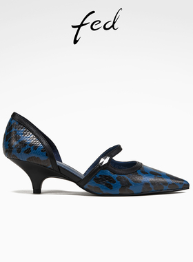 fed尖头单鞋春季新款女鞋侧空玛丽珍鞋气质通勤鞋女款S0317-ZF295