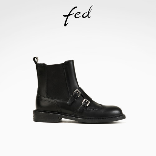 艾芙伊迪切尔西靴马丁靴烟筒靴