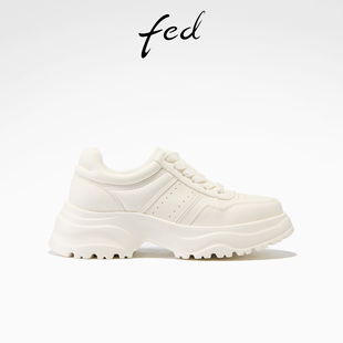 女鞋 时尚 老爹鞋 fed厚底小白鞋 女S1222 新款 轻便休闲鞋 YAB051 春季
