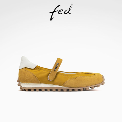 fed黄色德训鞋秋季新款女鞋运动玛丽珍鞋厚底鞋女款S0626-YAB675