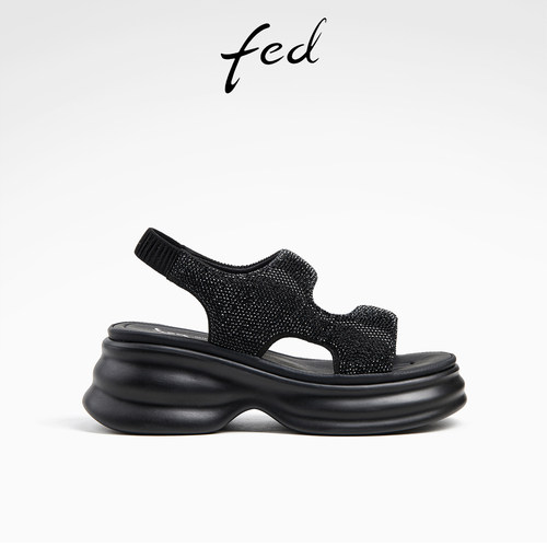 休闲凉鞋潮流一字带罗马凉鞋