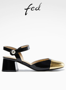fed包头凉鞋女夏季新款女鞋仙女风气质单鞋粗跟凉鞋R0502-ZCB261