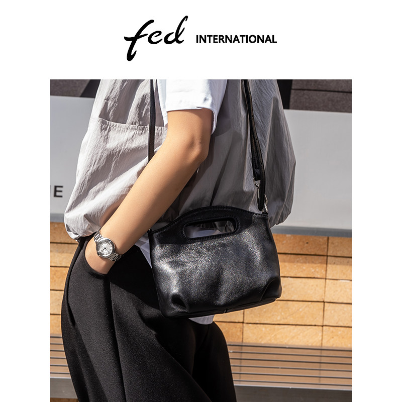fed植鞣皮头层牛皮真皮女包小包斜挎包单肩手提包手机包女BFA9
