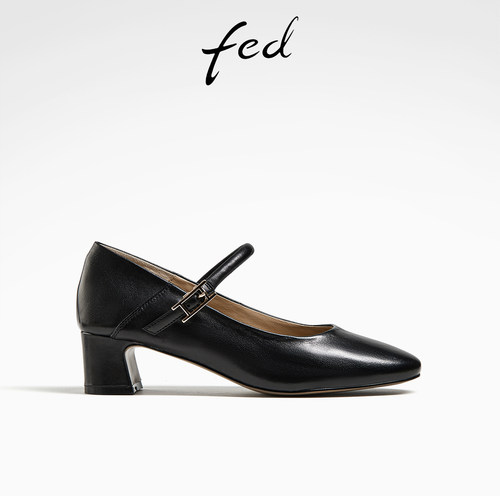 粗跟单鞋女中跟通勤鞋玛丽珍鞋