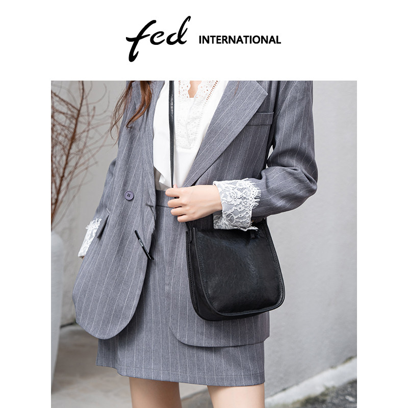 fed头层牛皮真皮女包植鞣皮轻便百单肩包斜挎包手提包BFA942