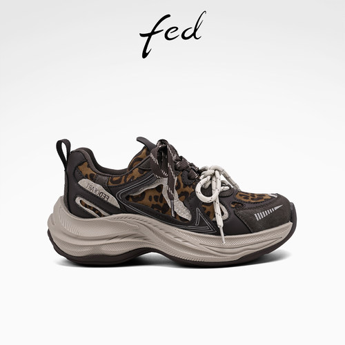 fed系带厚底增高老爹鞋