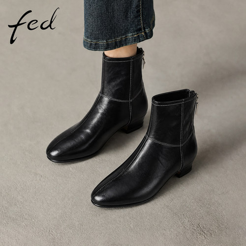 fed粗跟时装靴女2026秋新款女靴