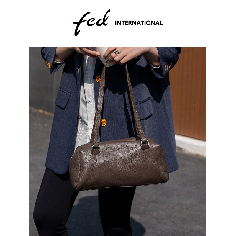 fed头层牛皮波士顿包单肩手提腋下包妈咪包大容量真皮女包BFA9530,箱包皮具/热销女包/男包,波士顿包,淘宝优惠券,粉丝福利购,淘宝优惠卷