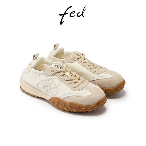 fed夏季新款女撞色厚底德训鞋