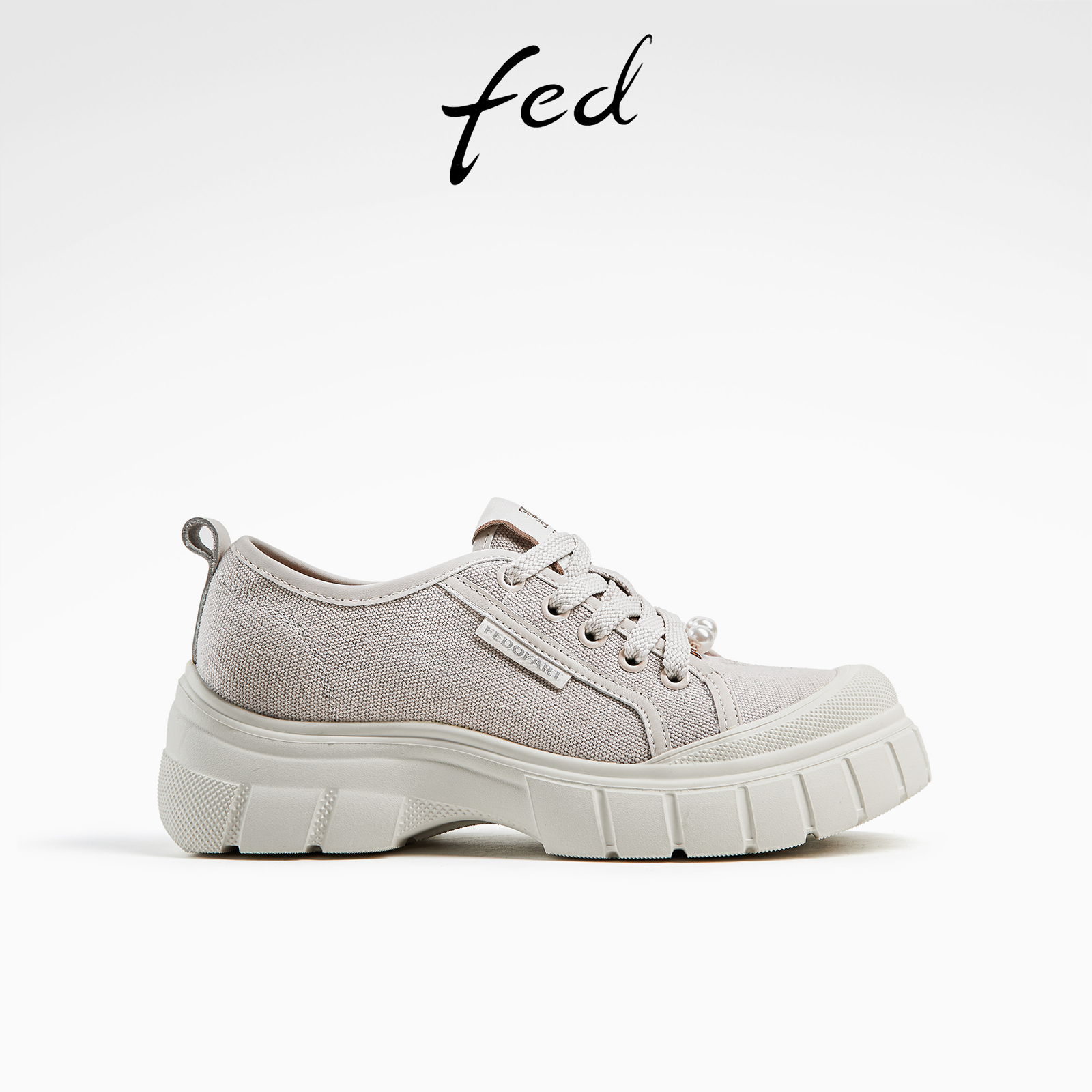 fed松糕底休闲鞋秋季新款女鞋帆布运动鞋厚底饼干鞋女D0803-