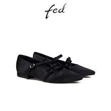 fed气质单鞋夏季新款女鞋蝴蝶结平底鞋玛丽珍鞋女款S0512-ZFB317
