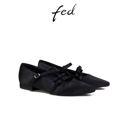 fed气质单鞋夏季新款女鞋蝴蝶结平底鞋玛丽珍鞋女款S0512-ZFB317