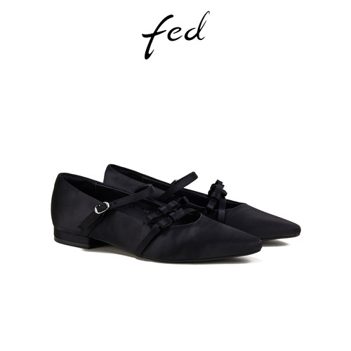 fed气质单鞋夏季新款女鞋蝴蝶结平底鞋玛丽珍鞋女款S0512-ZFB317
