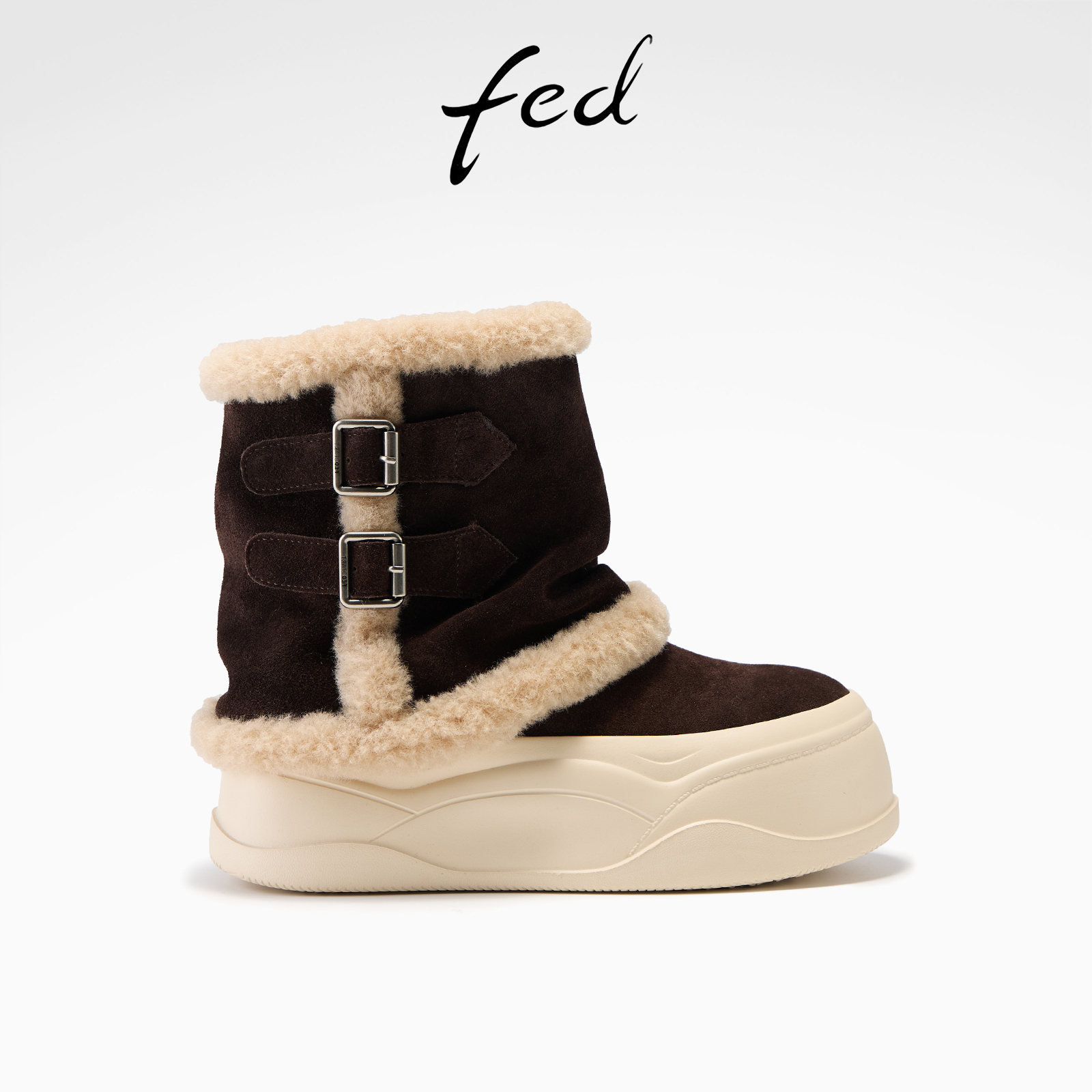 fed加绒棉靴冬季新款女鞋厚底雪地靴保暖时尚短鞋女款S1118-ZC732