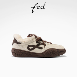 女鞋 新款 加绒阿甘鞋 厚底休闲鞋 ZCB273 fed复古德训鞋 女S1018 冬季