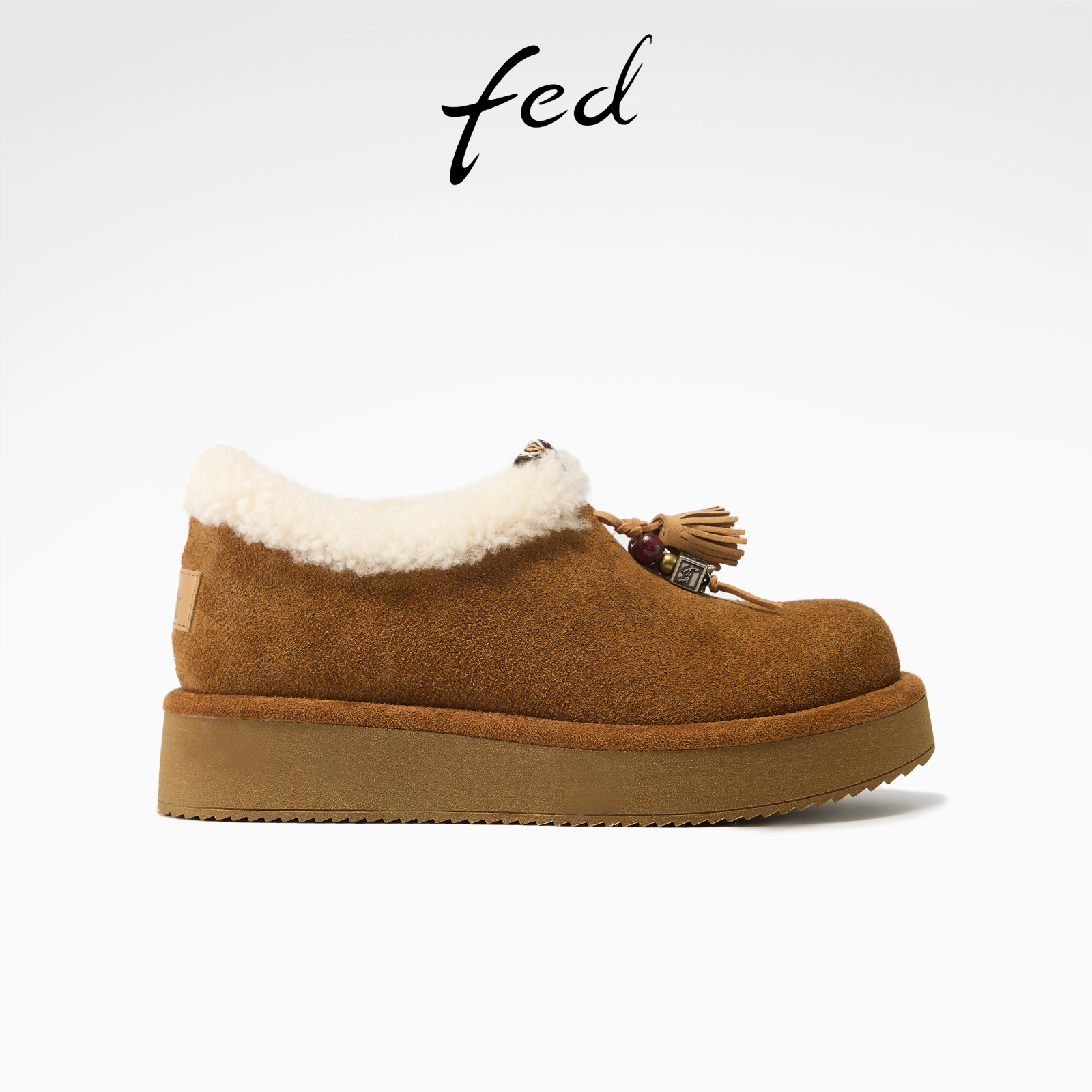 fed保暖勃肯鞋冬季新款女鞋流苏棉鞋增高毛毛鞋女款S1107-ZCA708