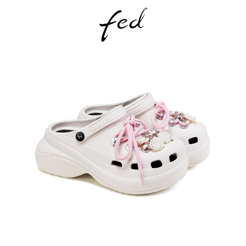 【樱桃熊联名款】fed时尚洞洞鞋夏季新款女鞋厚底凉拖S0519-ZF653