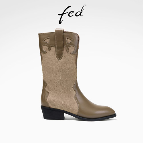 艾芙伊迪fed加绒尖头短靴