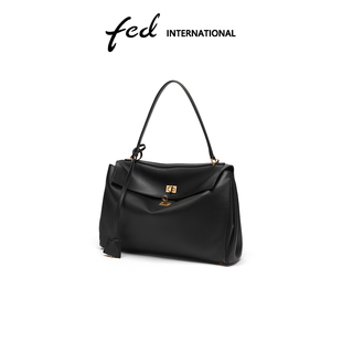 fed真皮凯莉包通勤托特包单肩斜垮手提大容量头层牛皮女包BFA9071