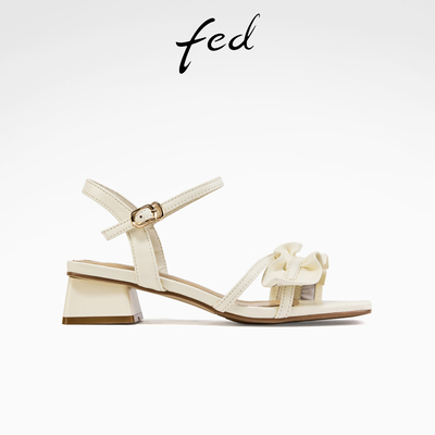 fed一字带时装凉鞋夏季新款女鞋法式小羊皮凉鞋女款S0715-ZFB351