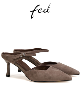 fed高跟凉拖夏季新款女鞋包头半拖穆勒鞋通勤高跟鞋S0331-ZCA679