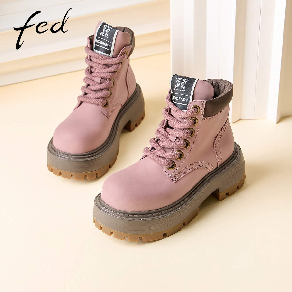 fed户外马丁靴女秋新款女靴百搭