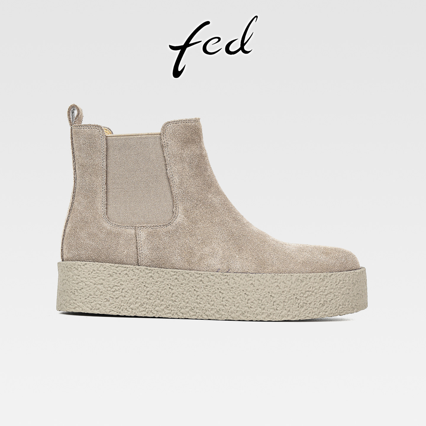 fed小个子磨砂牛皮厚底增高切尔西靴女秋冬新款中跟圆头显瘦短靴