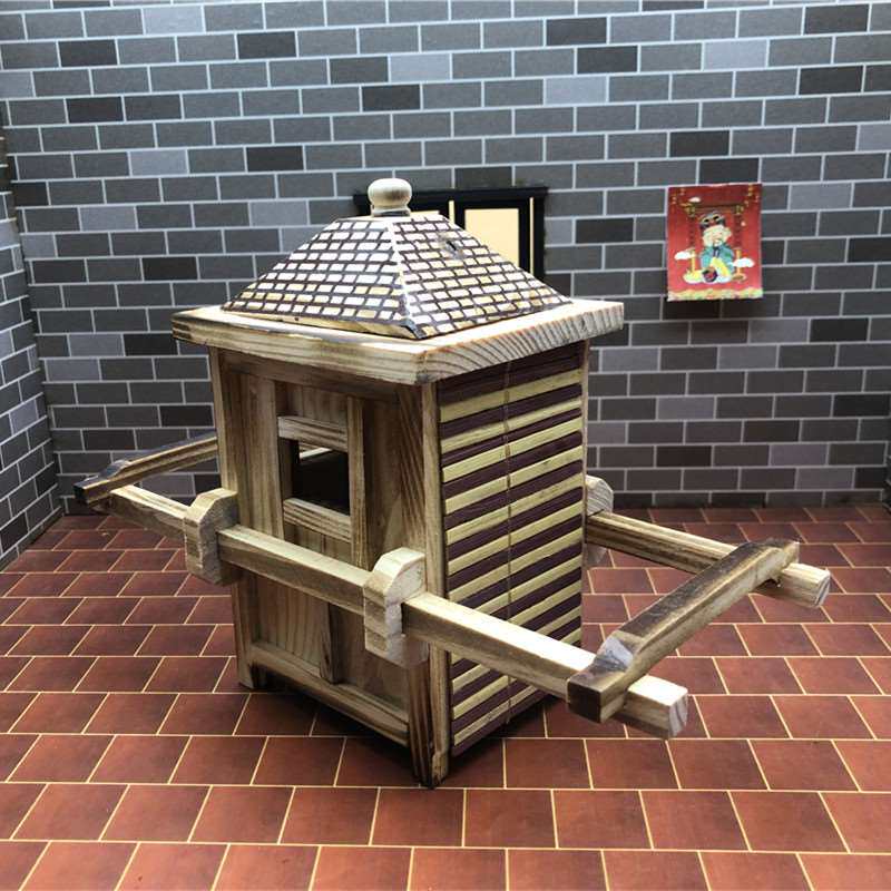 古代迷你官轿摆件 轿子 木质手工艺品 仿古八抬大轿 婚庆花轿喜轿