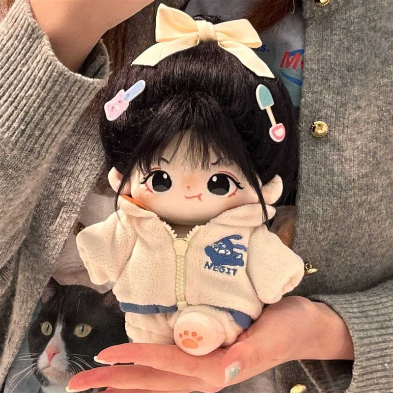【首单超值购】20cm棉花v娃娃带骨架毛绒公仔网红玩偶送女生可换