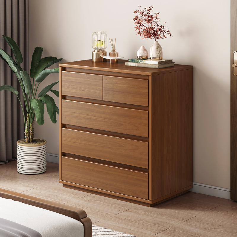 卧室床头柜储物柜实木色简约现代家用客厅靠墙组合抽屉柜床边柜子