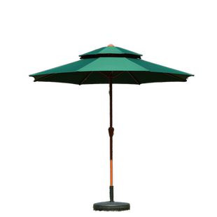 户外庭院天台大遮阳伞中式便携大型摆摊带灯太阳能露营别墅中柱伞