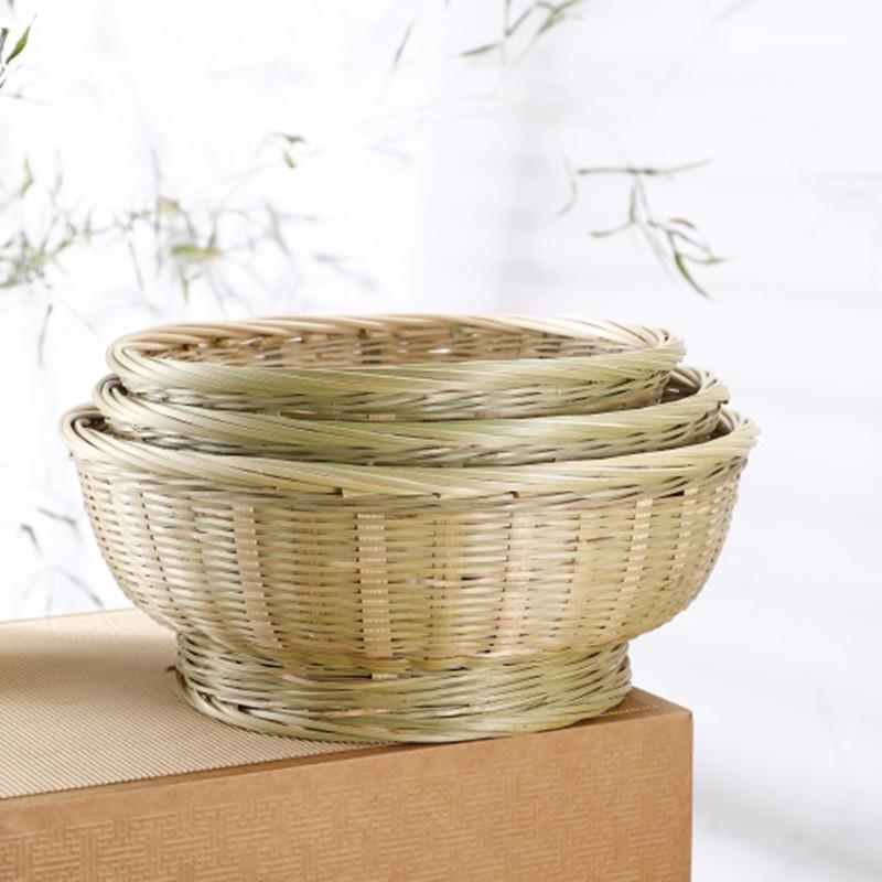 竹筛子收纳箩筐竹编竹编水果洗菜篮竹筐家用竹篮沥水篮子筐子